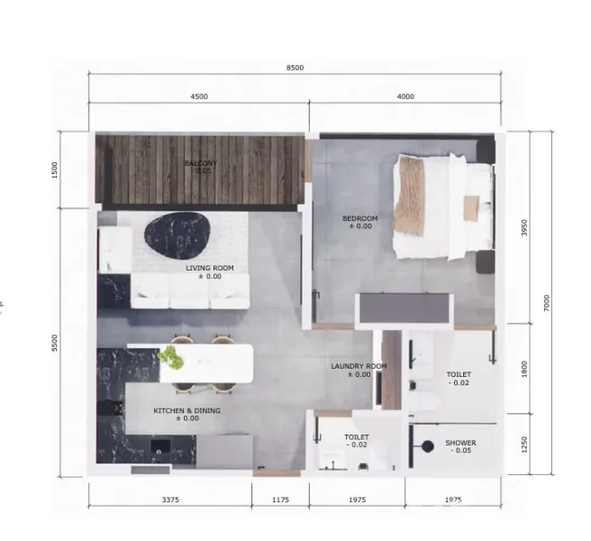 1.0 bedroom apartments - The One