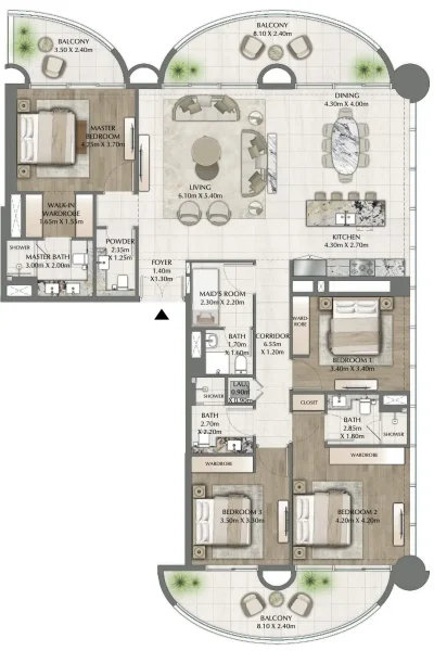 4.0 bedrooms apartments - One Residence