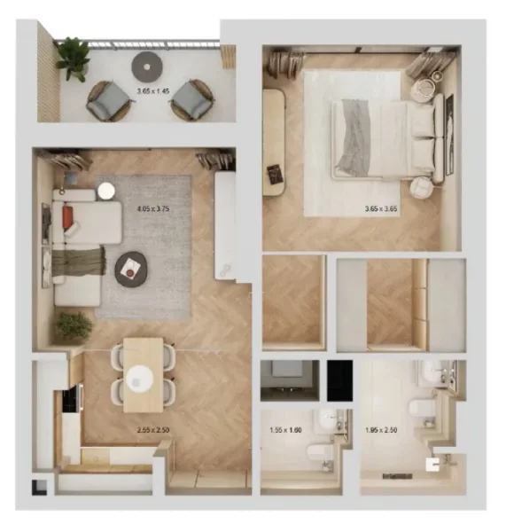 1.0 bedroom apartments - Arisha Terraces
