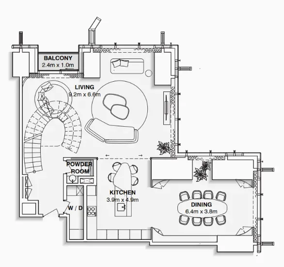 2.0 bedrooms penthouse - Burj Azizi