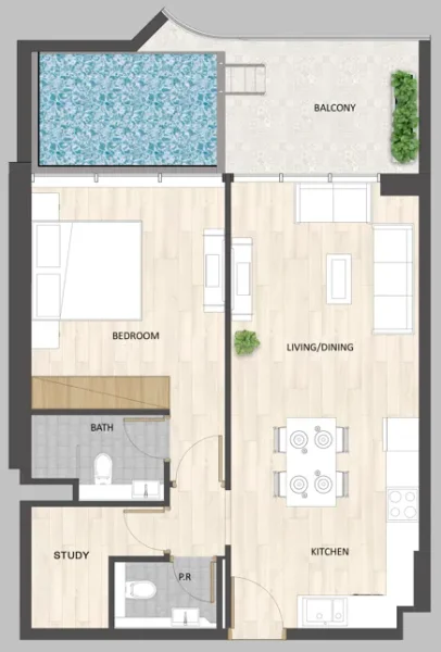 1.0 bedroom apartments - Barari Palace