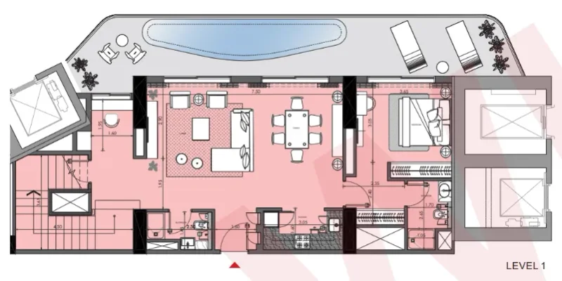 3.0 bedrooms penthouse - Azizi Wasel