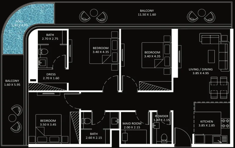 3.0 bedrooms apartments - Bayz 101