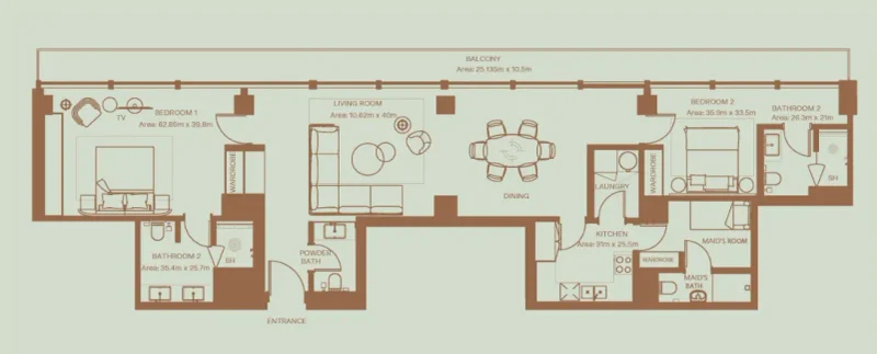 2.0 bedrooms apartments - Eden House The Park