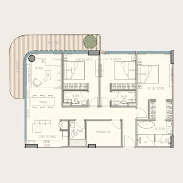 3.0 bedrooms apartments - Aquora by Casa Vista Development