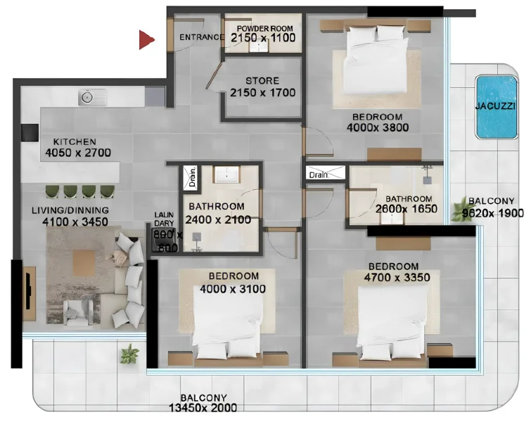 3.0 bedrooms apartments - Vivanti Residences by Meteora