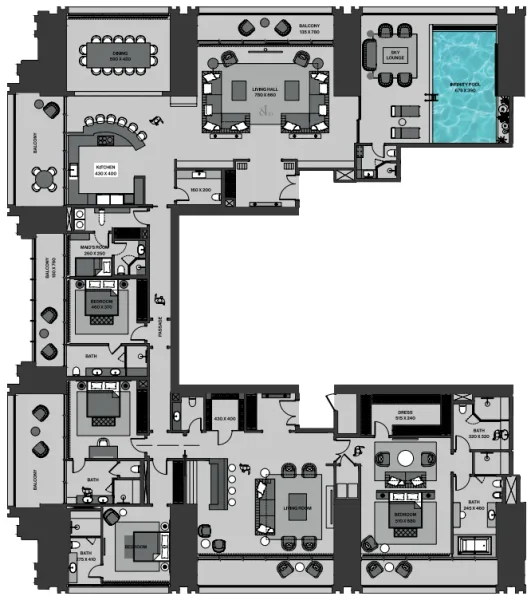 4.0 bedrooms apartments - Burj Binghatti Jacob and Co Residences
