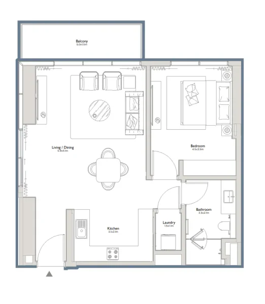 1.0 bedroom apartments - Serenia District East Residences
