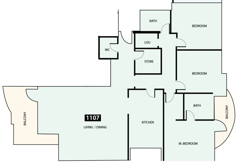 3.0 bedrooms apartments - Paradise View 1