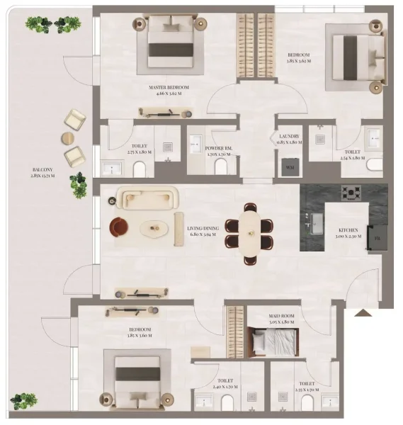 3.0 bedrooms apartments - Rivo