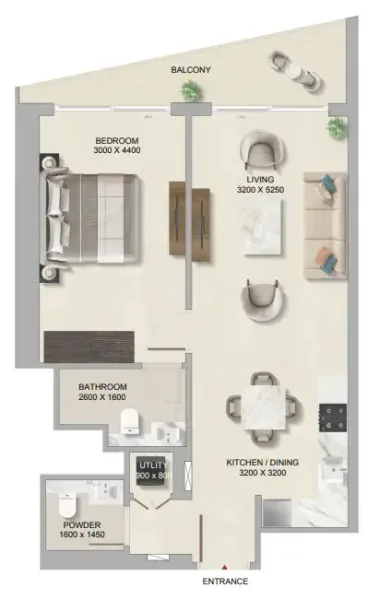 1.0 bedroom apartments - The Tranquil at Sobha Central