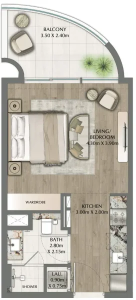 0.0 bedroom apartments - One Residence
