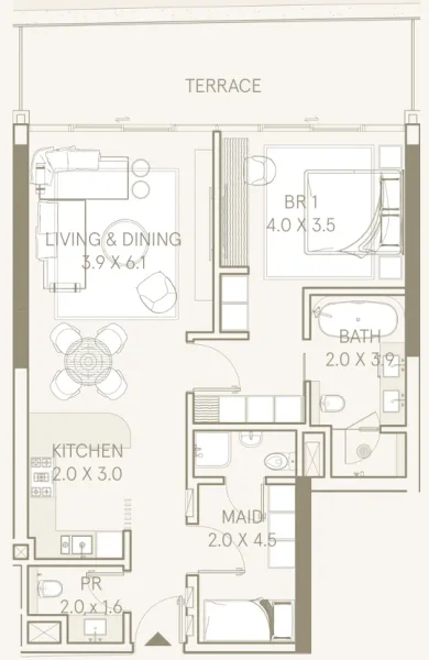 1.0 bedroom apartments - Saas Hills