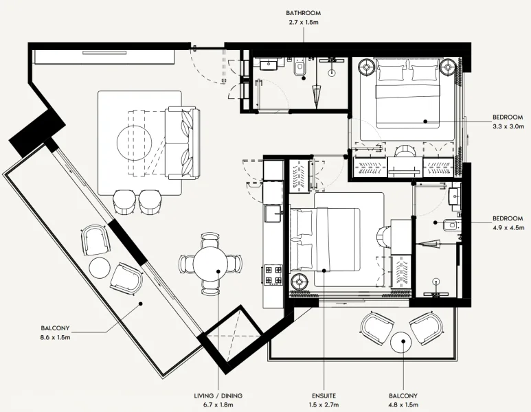 2.0 bedrooms apartments - Azizi Gabriel