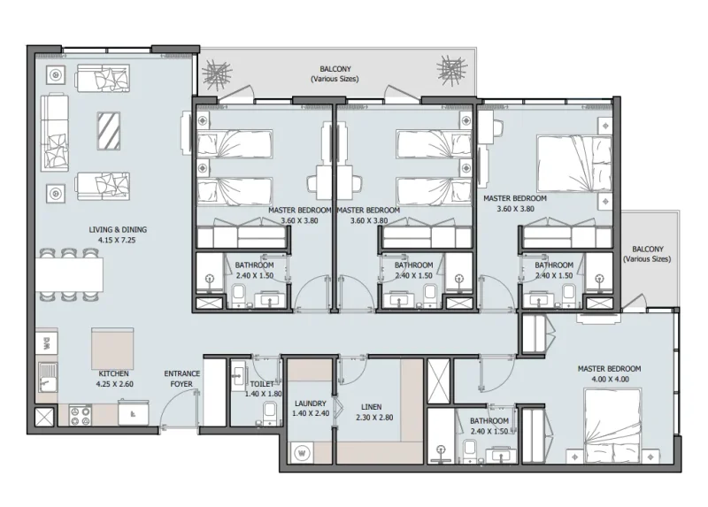 4.0 bedrooms apartments - Verdana VI