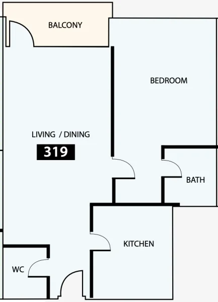 1.0 bedroom apartments - Paradise View 1
