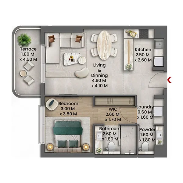 1 bedroom Apartments -  Talea
