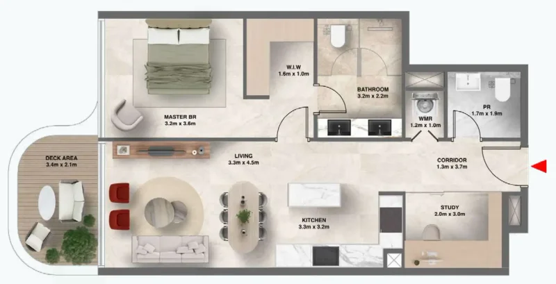 1.0 bedroom apartments - The Tides