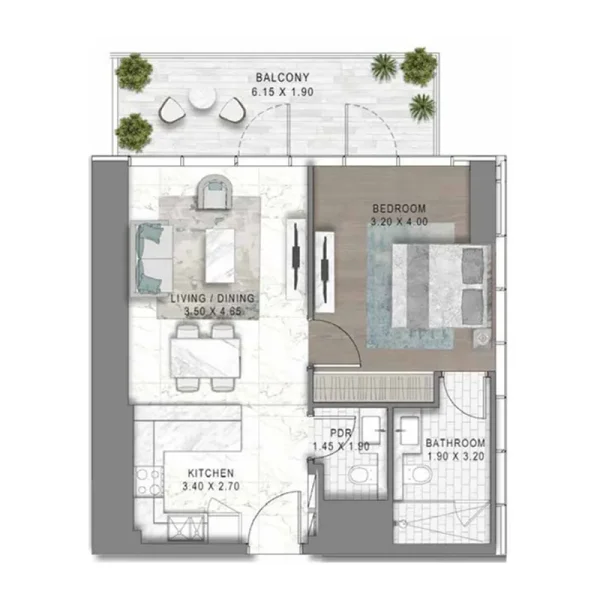 2.0 bedrooms apartments - Damac Safa Gate