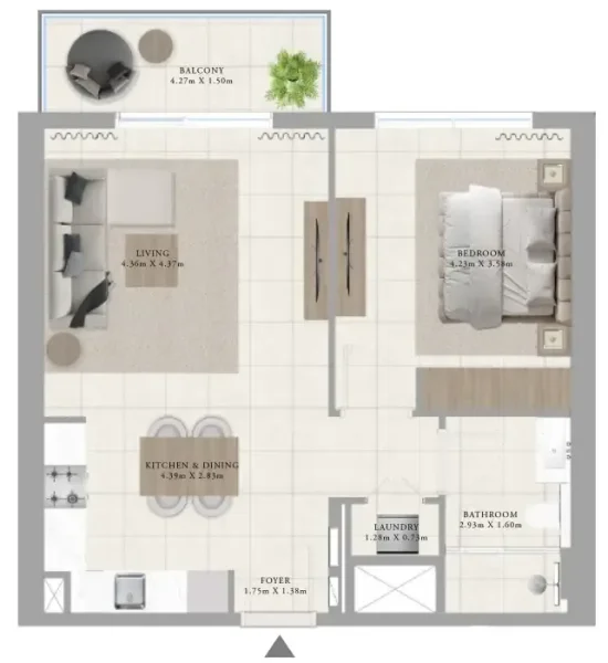 1.0 bedroom apartments - Greenside Residence