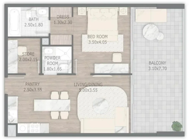 1.0 bedroom apartments - Stamn One