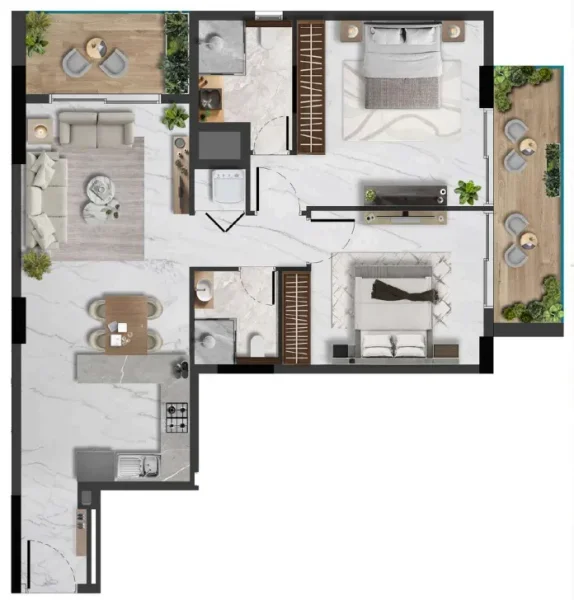 2.0 bedrooms apartments - Amethyst by Siroya