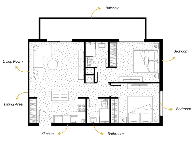 2.0 bedrooms apartments - MetroPoint