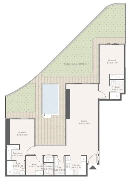 2.0 bedrooms apartments - Bab Al Qasr Sea View Residence 51