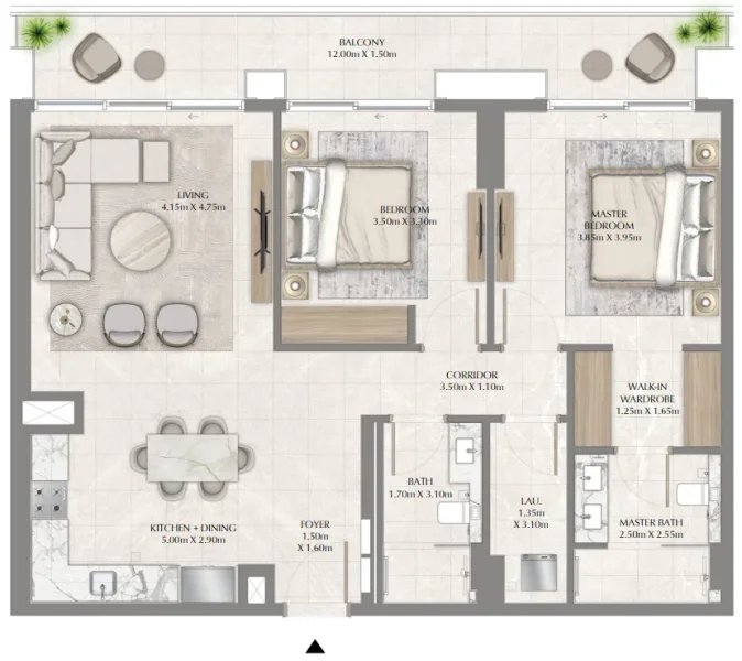 2.0 bedrooms apartments - Creek Waters 2