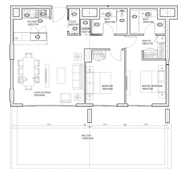 2.0 bedrooms apartments - Al Mahra Residence