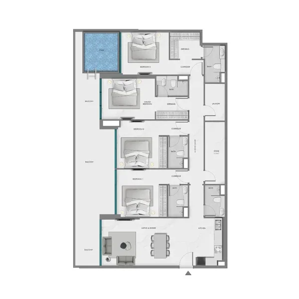 4.0 bedrooms apartments - Ocean Crest