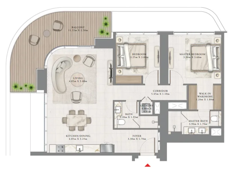 2.0 bedrooms apartments - Bayview by Address Resorts