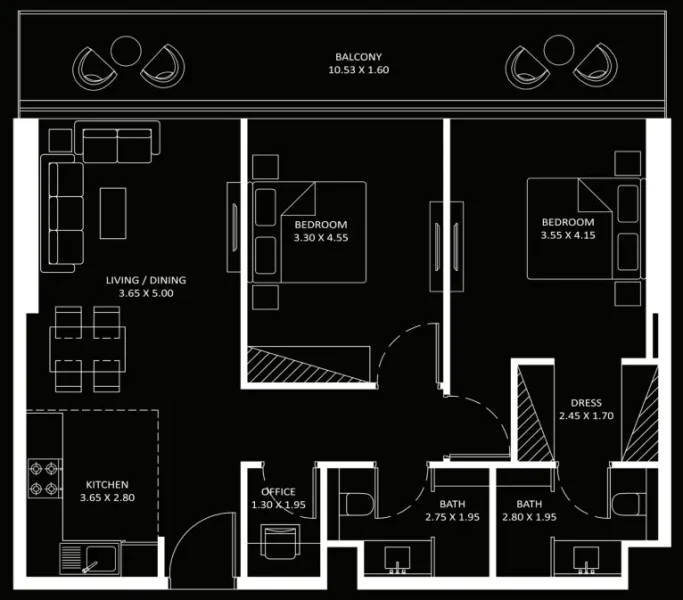 2.0 bedrooms apartments - Bayz 101