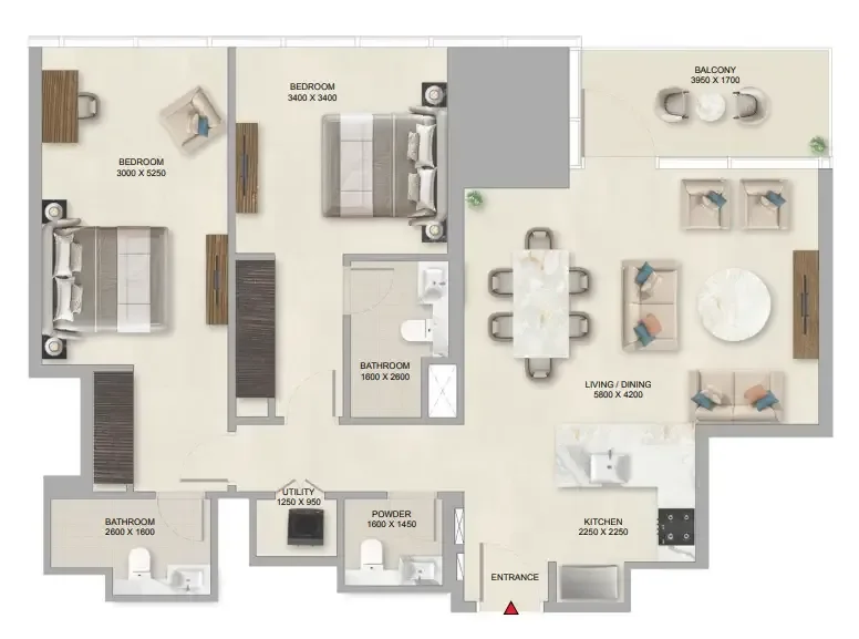 2.0 bedrooms apartments - Sobha Skyparks