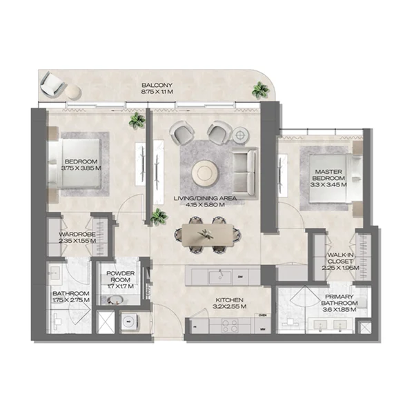 2 bedroom Apartments - DWTN Residences