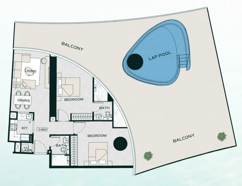 2.0 bedrooms apartments - Binghatti Aquarise