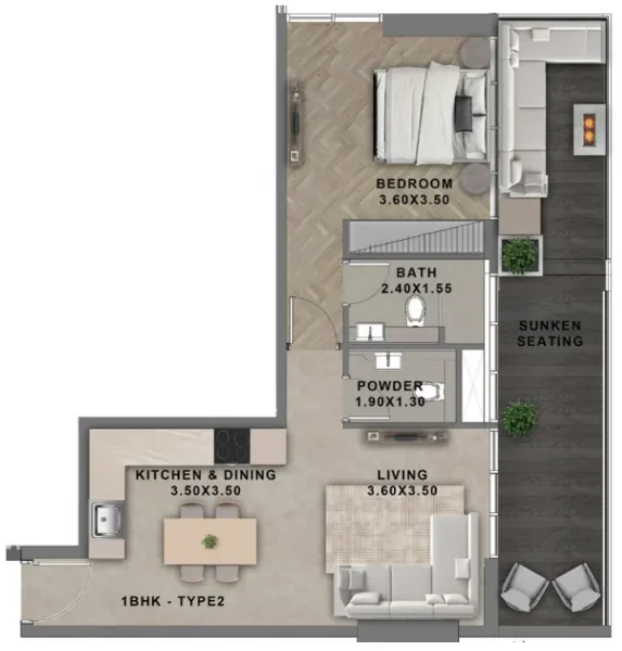 1.0 bedroom apartments - Reef 999