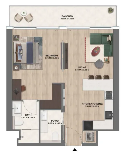 1.0 bedroom apartments - Velos Residence