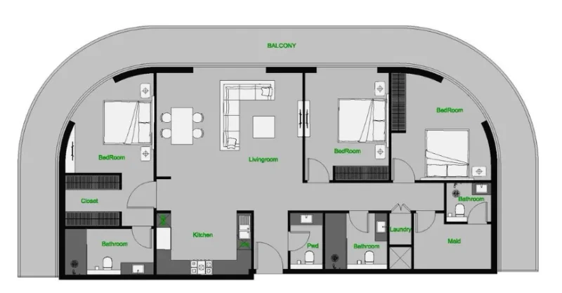 3.0 bedrooms apartments - The Central Downtown