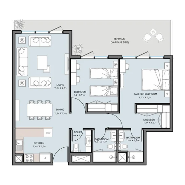 2 bedroom Apartments -  The District