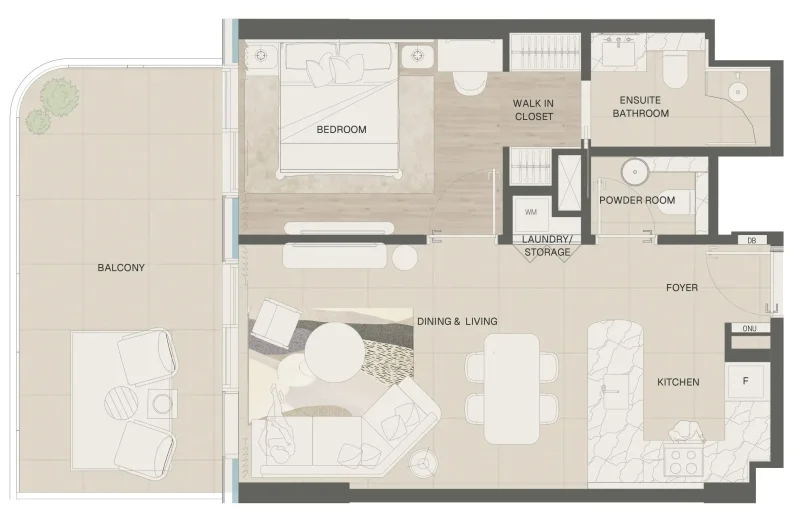 1.0 bedroom apartments - Mondrian
