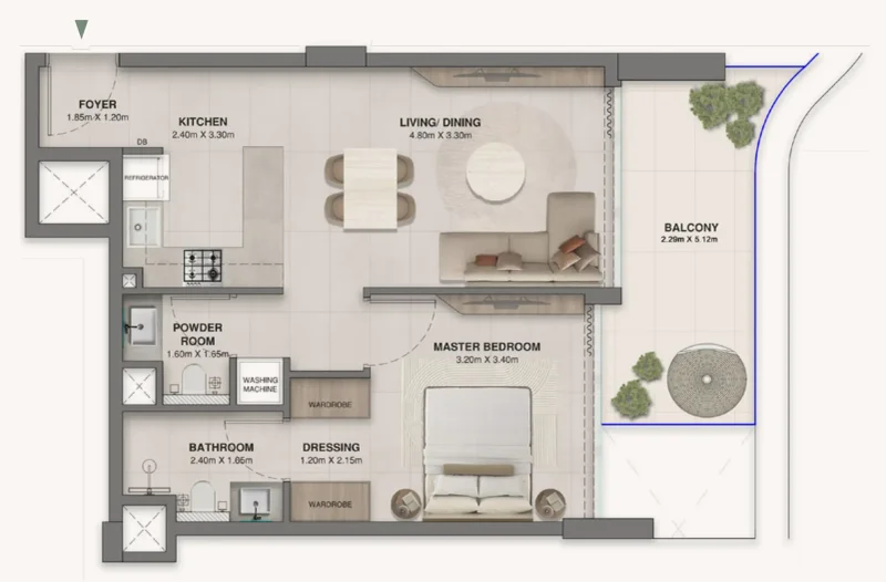 1.0 bedroom apartments - Woodland Crest
