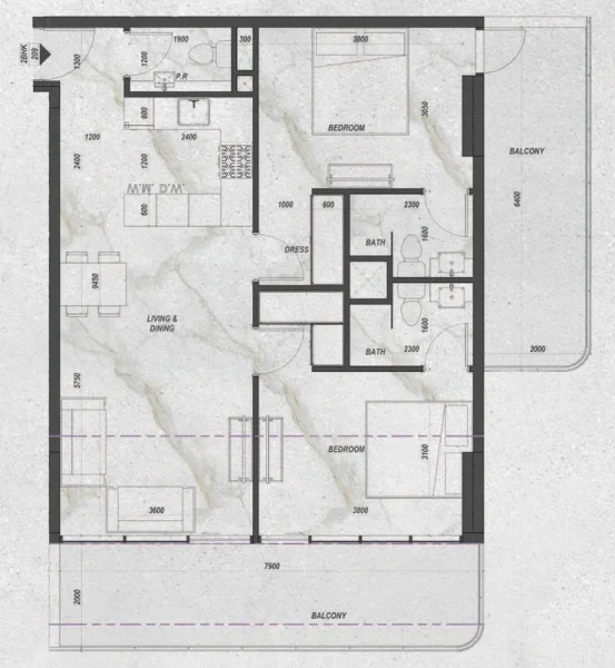 2.0 bedrooms apartments - Zyra Hills