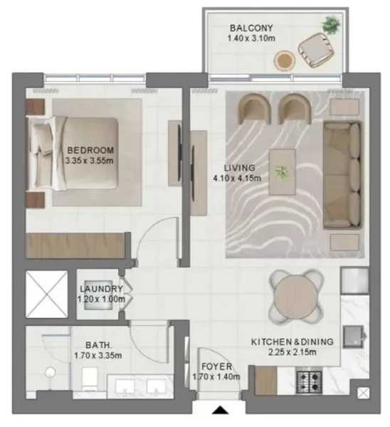 1.0 bedroom apartments - Golf Hills
