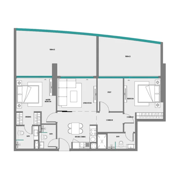 2.5 bedrooms apartments - Green Field