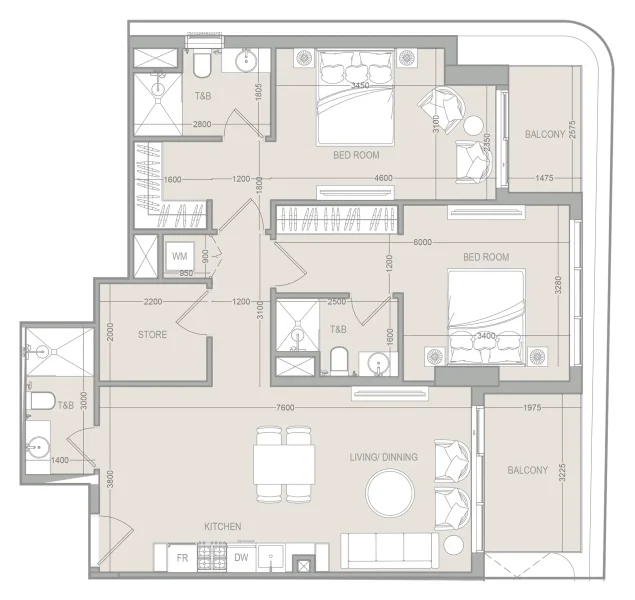 2.0 bedrooms apartments - FLU1D ONE