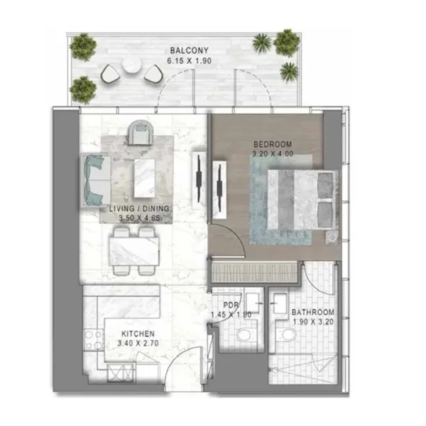 2.0 bedrooms apartments - Damac Safa Gate