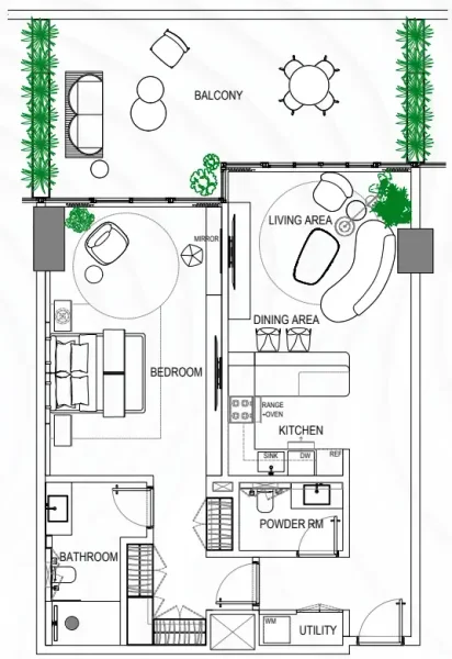 1.0 bedroom apartments - Fortune Bay Residences