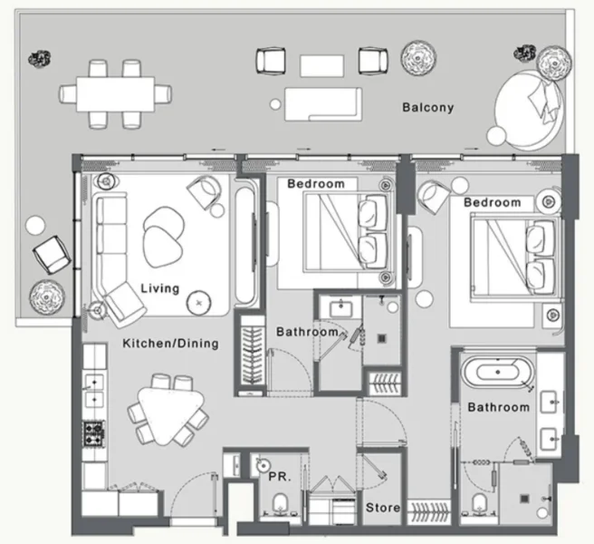 2.0 bedrooms apartments - JW Marriott Residences and Resort