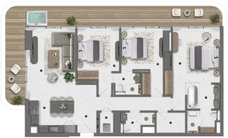 3.0 bedrooms apartments - Bond Living